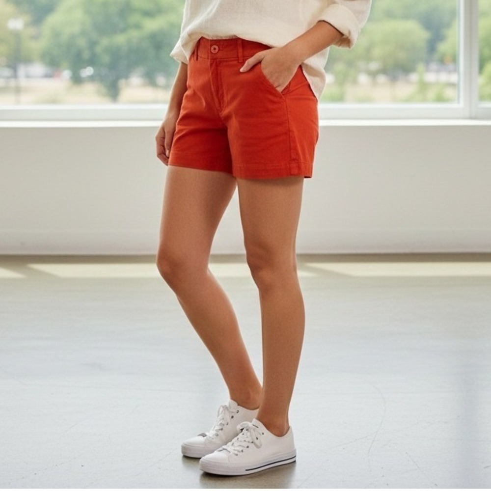 Ann Taylor LOFT Orange Shorts Women's‎ Casual Summer Cotton - Size 0